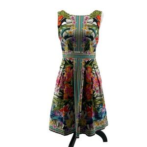 Maggy London‎ Dress Women's 4 Floral Cotton Easter Spring Summer Brunch Feminine